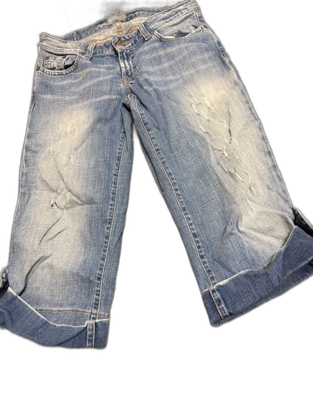 BKE Light Wash Rolled Cuff Cropped Jeans - Picture 1 of 3